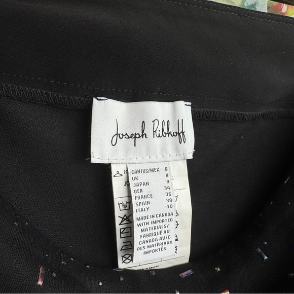 Joseph Ribkoff Black Multicolor Sparkle Pull-On Pants Women’s Size 6 - Picture 6 of 7